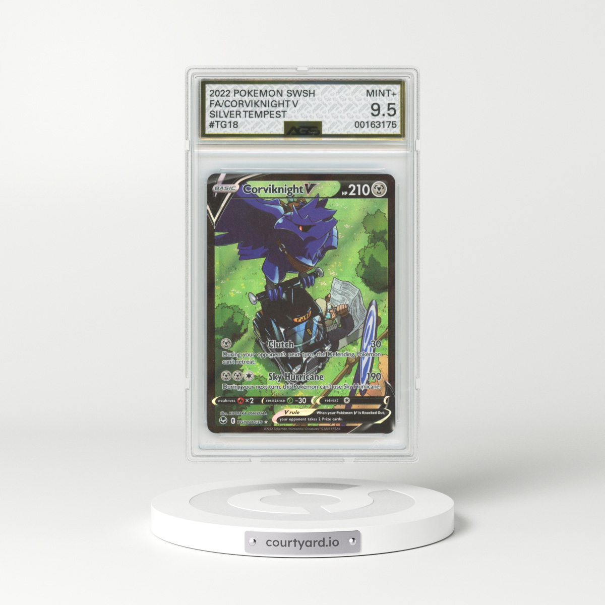 2022 Silver Tempest #TG18 Corviknight V - Full Art Holo (AGS 9.5 MINT+)