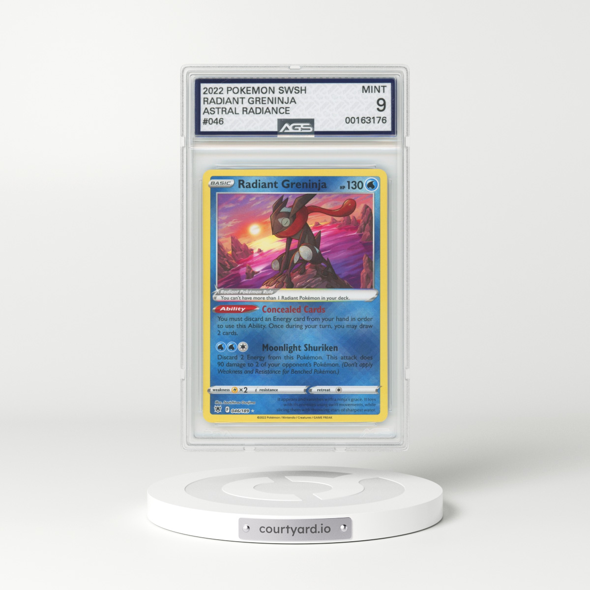 2022 Astral Radiance #46 Radiant Greninja - Holo (AGS 9 MINT)