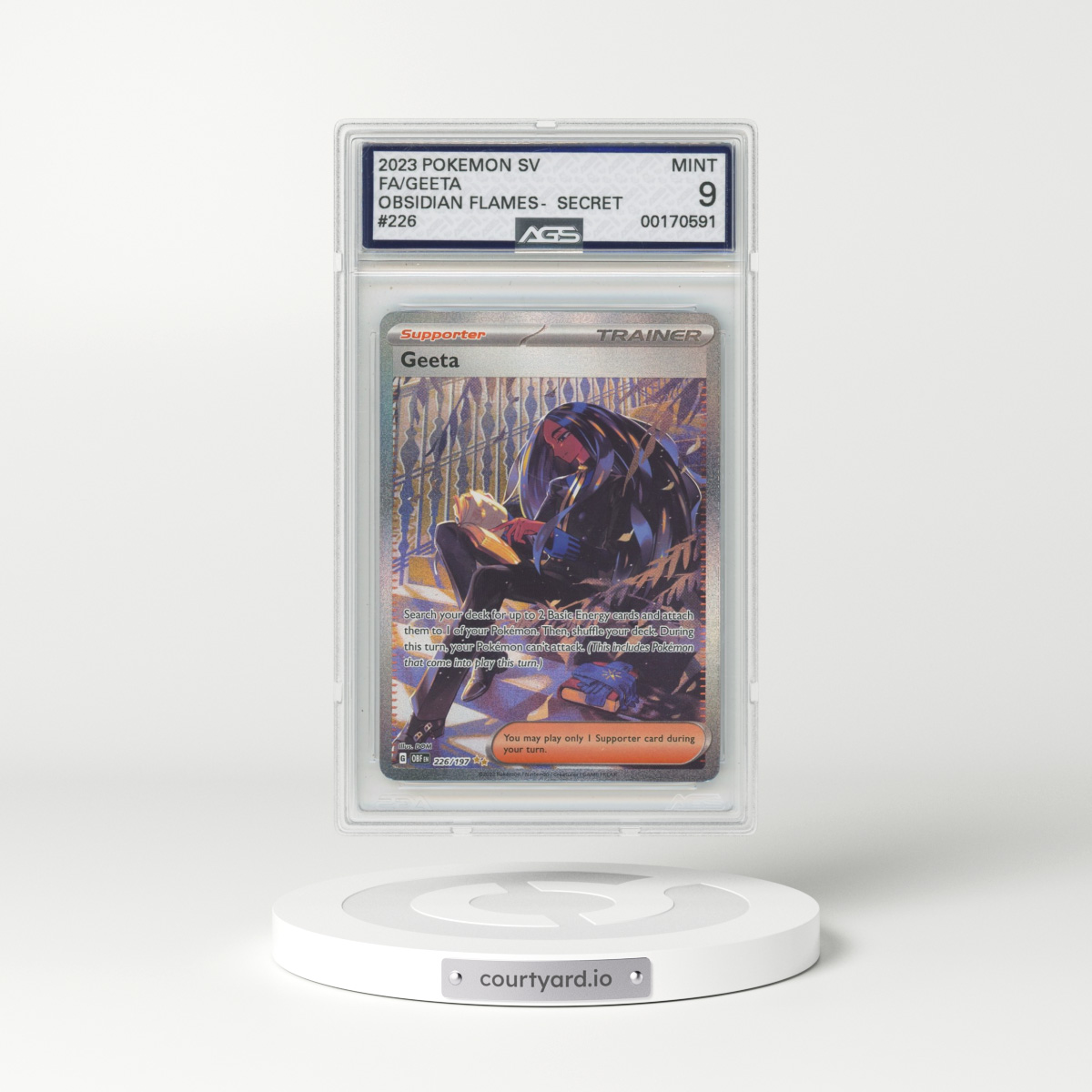 2023 Pokémon SV Obsidian Flames #226 Geeta - Full Art Secret (AGS 9 MINT)