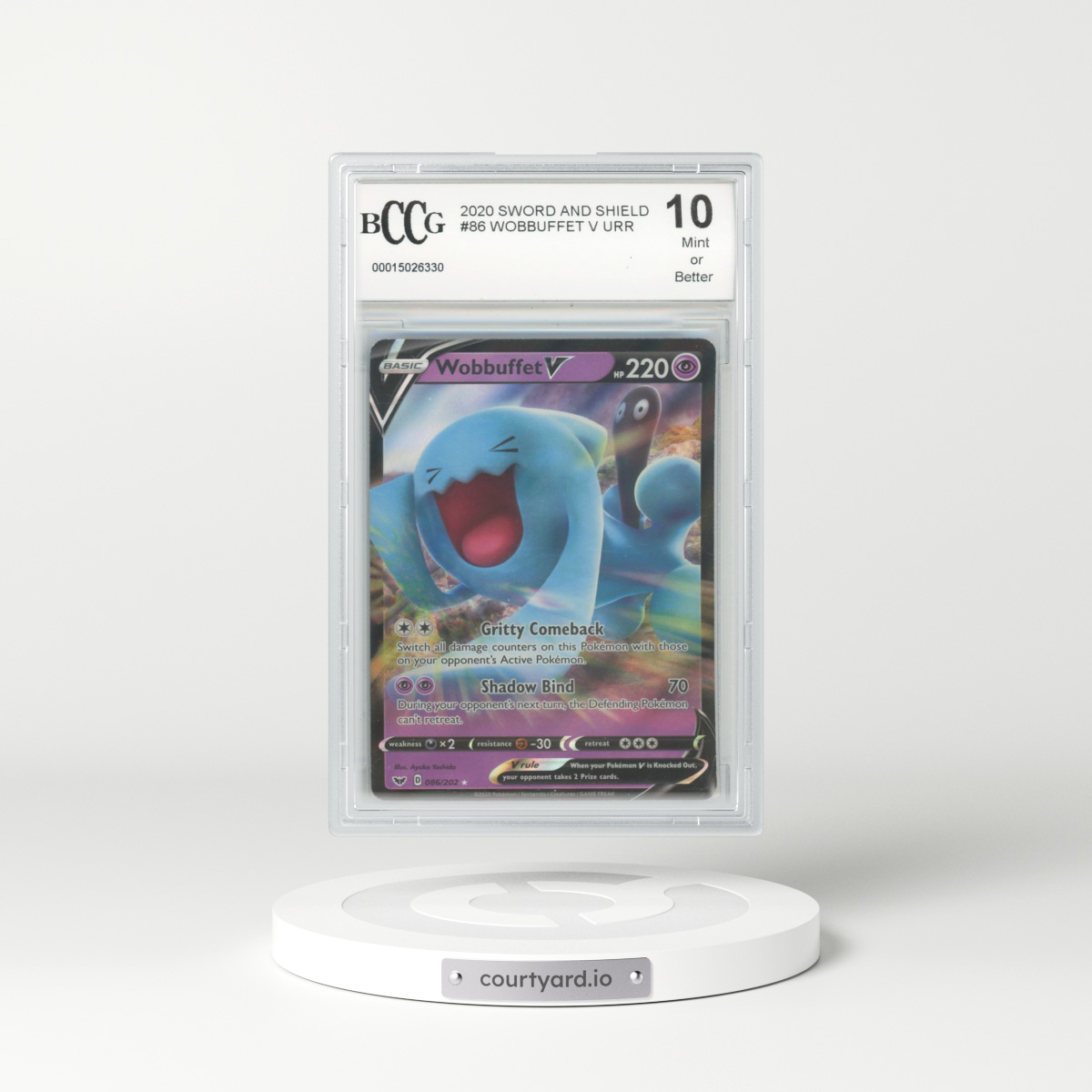 2020 Sword & Shield #86 Wobbuffet V (BCCG 10 MINT OR BETTER)