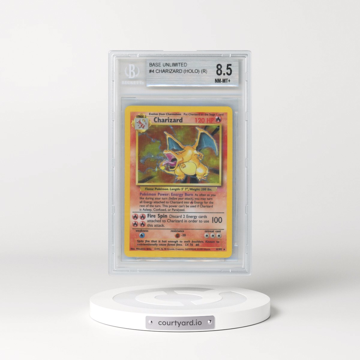 1999 Base Set #4 Charizard - Holo (BGS 8.5 NM-MT+)