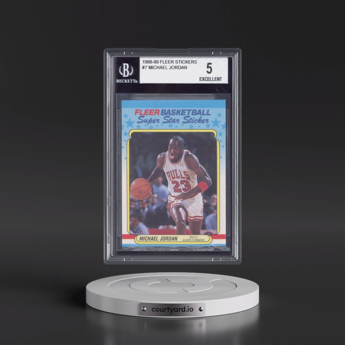 1988 Fleer Sticker #7 Michael Jordan (BGS 5 EX)