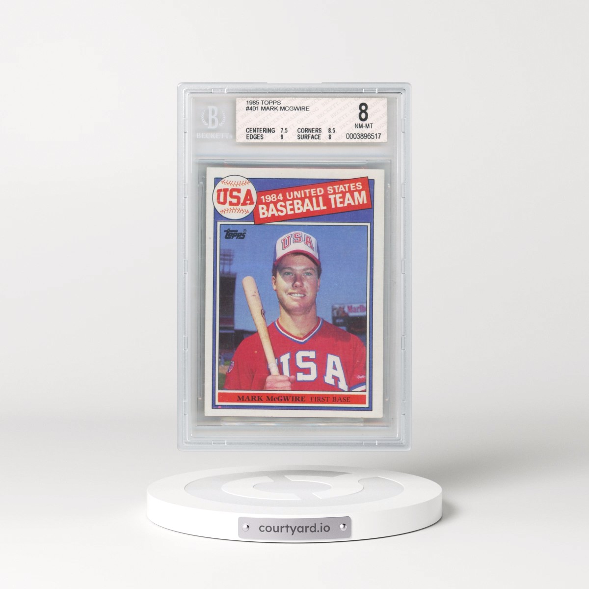 1985 Topps #401 Mark McGwire - 1984 USA Baseball Team (BGS 8 NM-MT)
