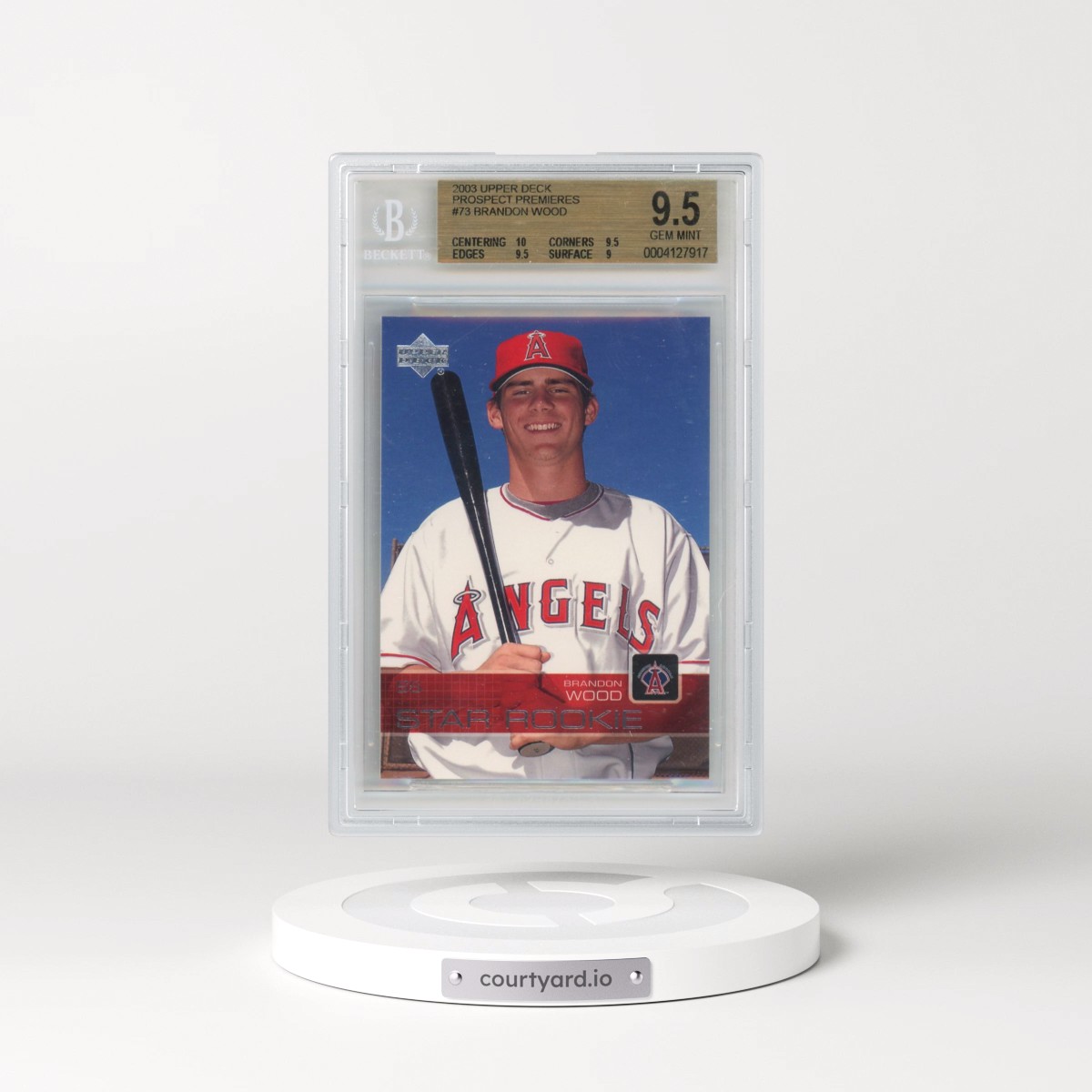 2003 Upper Deck Prospect Premieres #73 Brandon Wood XRC (BGS 9.5 GEM MINT)