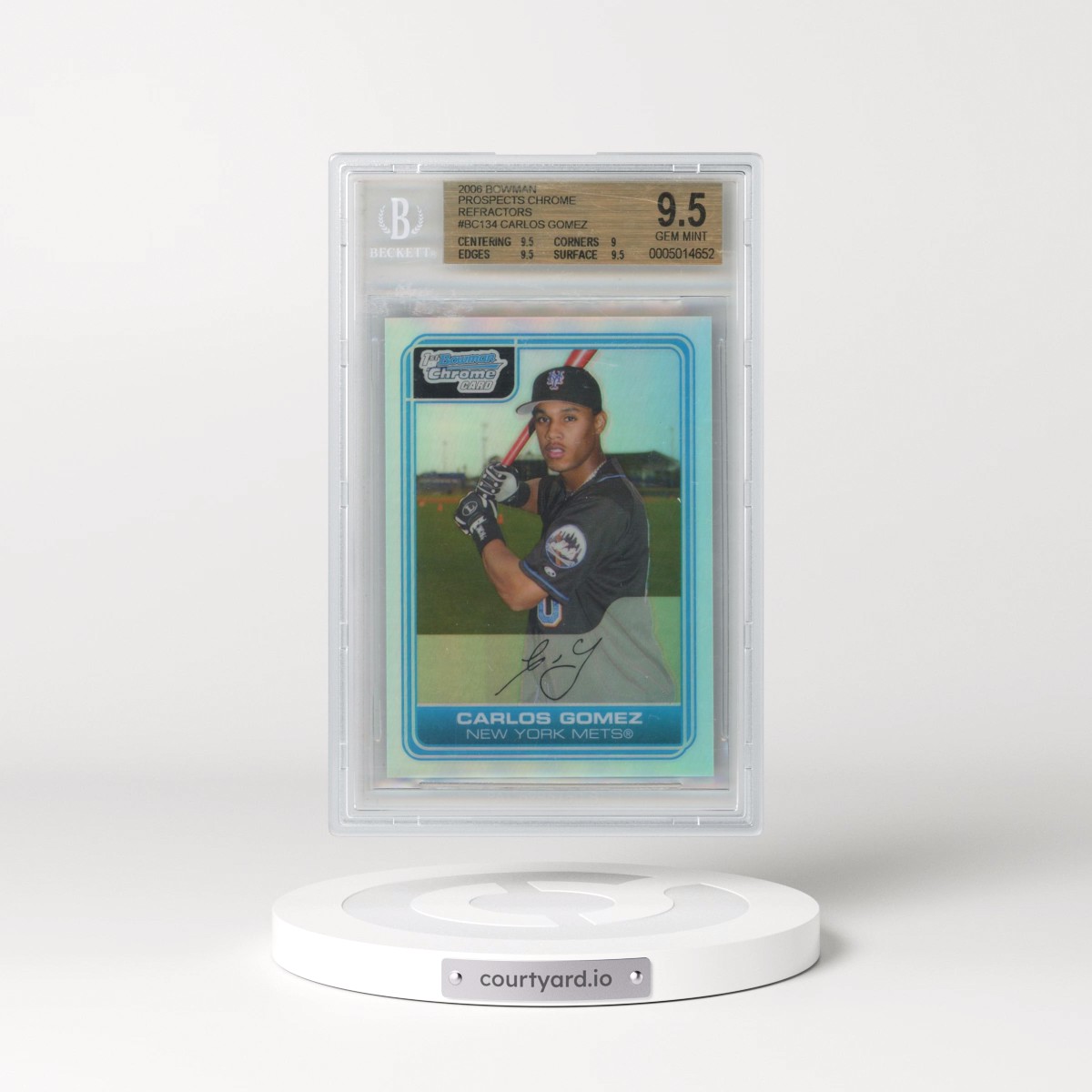 2006 Bowman Chrome Prospects Refractors #BC134 Carlos Gomez (BGS 9.5 GEM MINT)