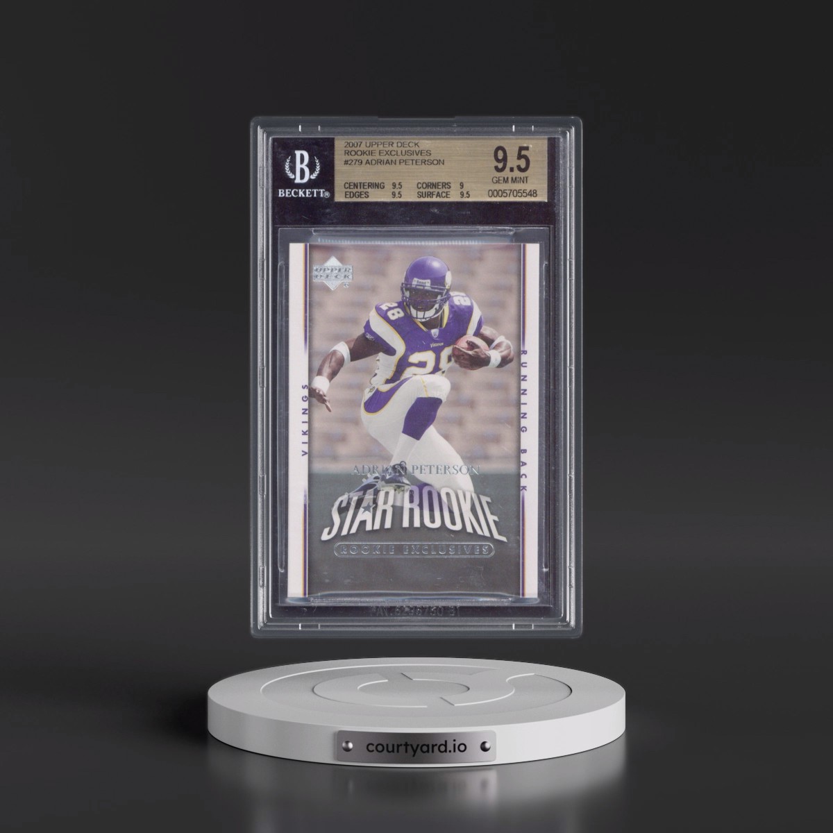 2007 Upper Deck #279 Adrian Peterson - Rookie Exclusives (BGS 9.5 GEM MINT)