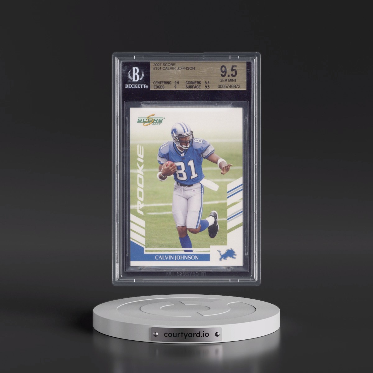 2007 Score Calvin Johnson #351 BGS 9.5