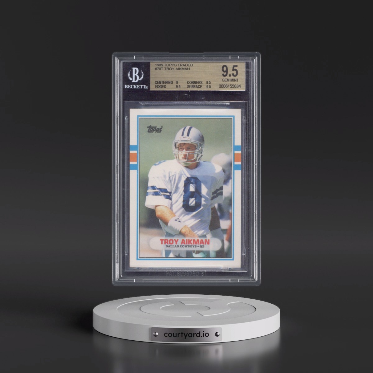 1989 Topps Traded #70T Troy Aikman (BGS 9.5 GEM MINT)