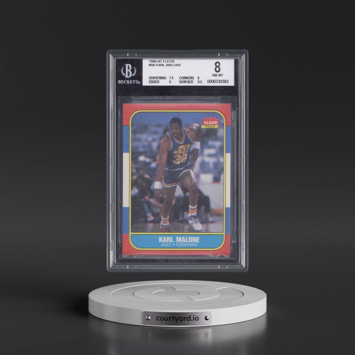 1986 Fleer Karl Malone #68 BGS 8