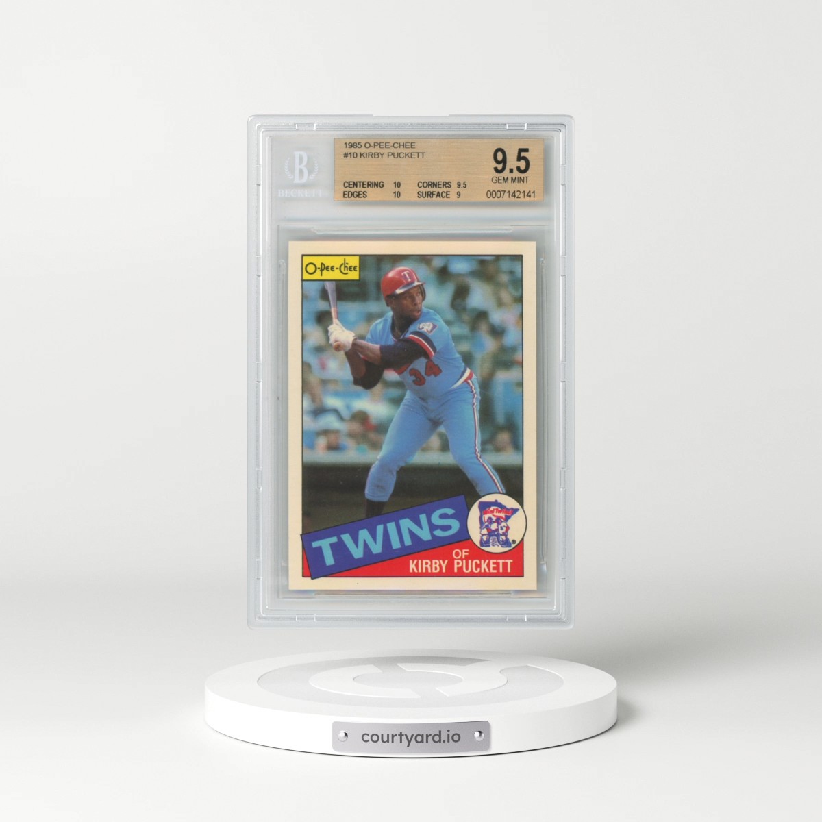 1985 O-Pee-Chee #10 Kirby Puckett (BGS 9.5 GEM MINT)