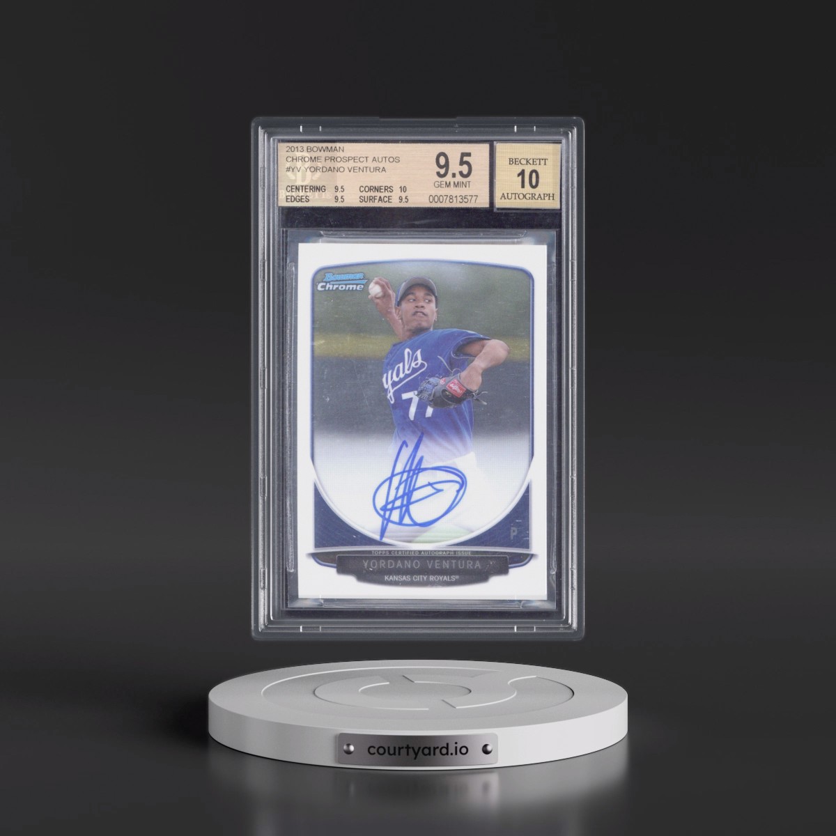 2013 Bowman Chrome Prospect Autographs Yordano Ventura #YV BGS 9.5
