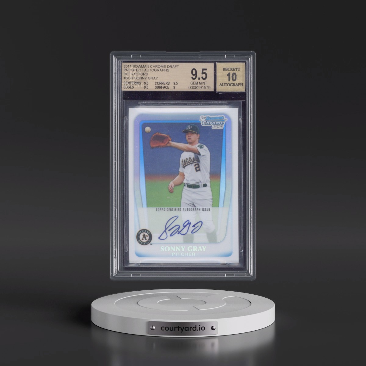 2011 Bowman Chrome Draft Prospect Autographs Refractors #SGR Sonny Gray (BGS 9.5 GEM MINT)