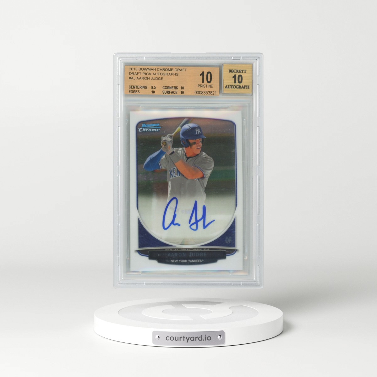 2013 Bowman Chrome Draft Picks & Prospects Autographs #BCAAJ Aaron Judge (BGS 10 PRISTINE)