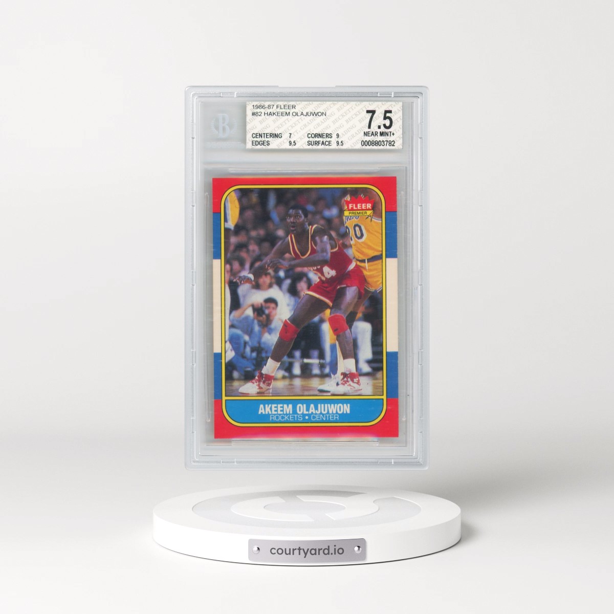 1986 Fleer #82 Akeem Olajuwon (BGS 7.5 NM+)