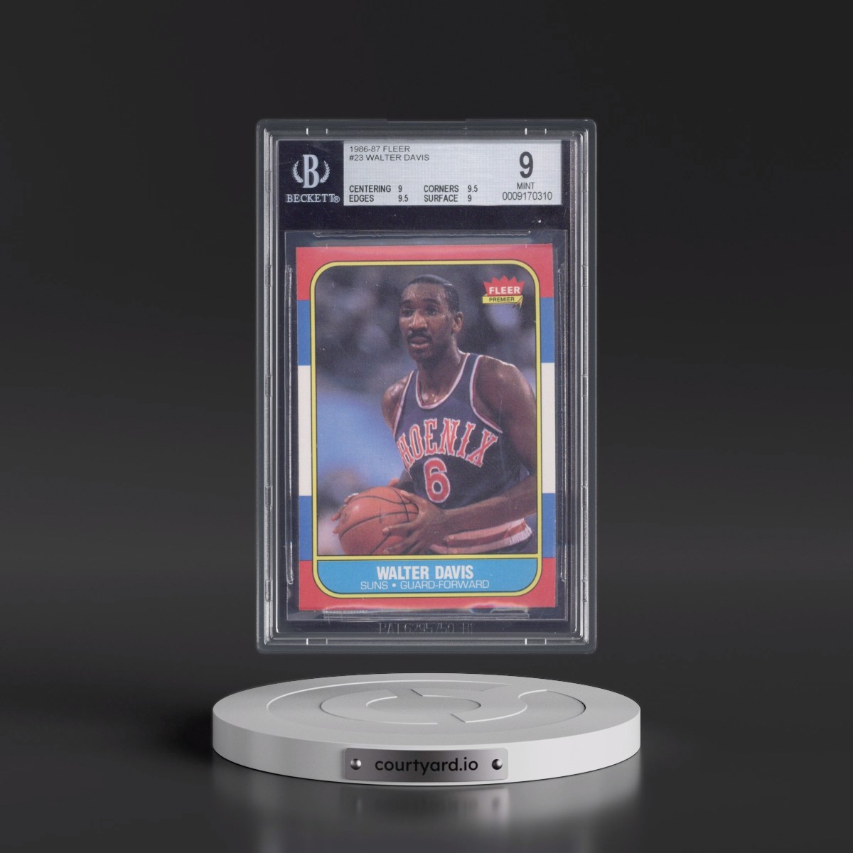 1986 Fleer Walter Davis #23 BGS 9