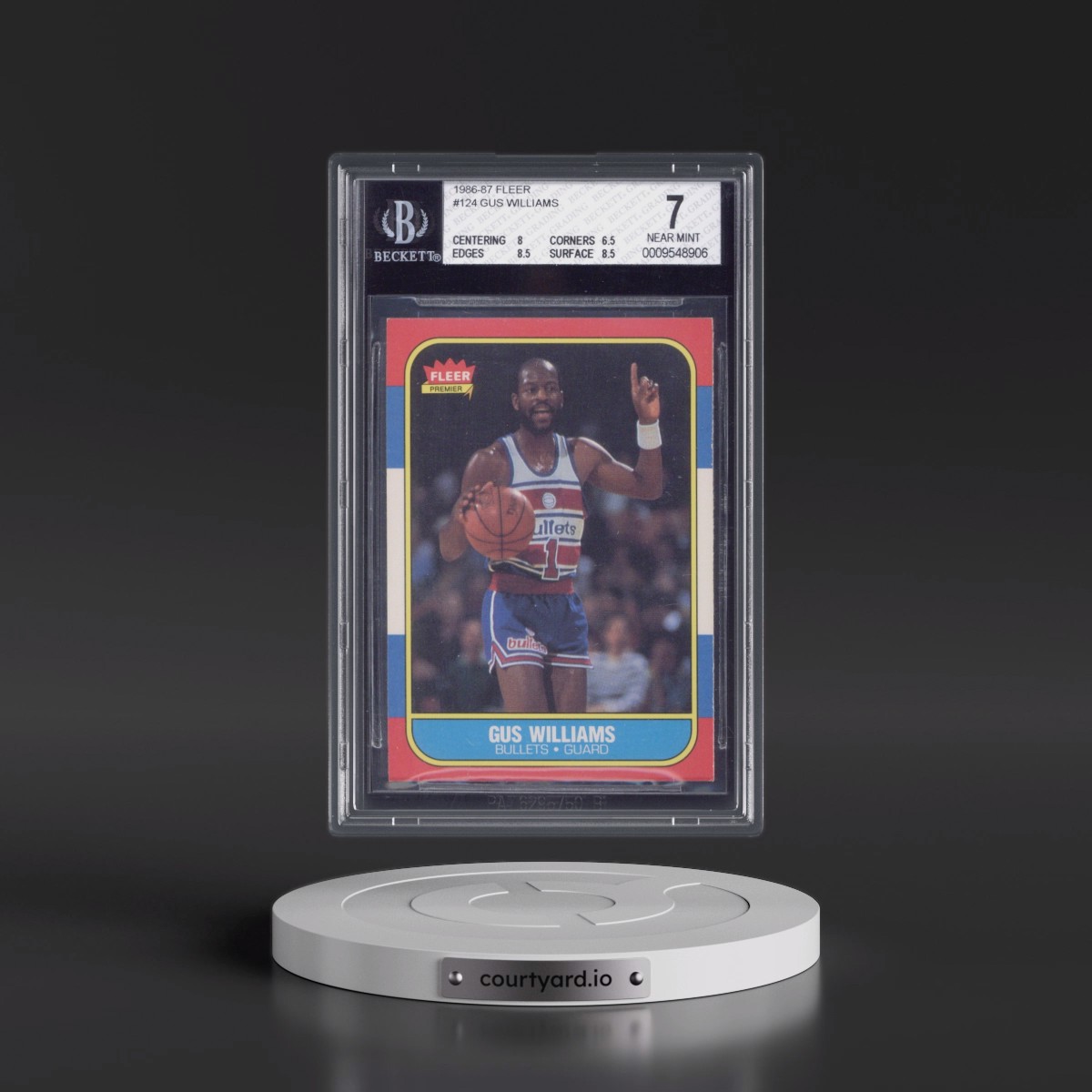 1986 Fleer #124 Gus Williams (BGS 7 NM)
