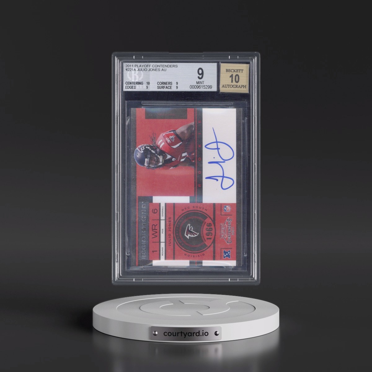 2011 Playoff Contenders Julio Jones AU RC #221A BGS 9