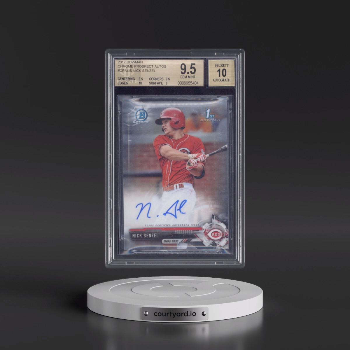 2017 Bowman Chrome Prospect Autographs #CPANS Nick Senzel (BGS 9.5 GEM MINT)