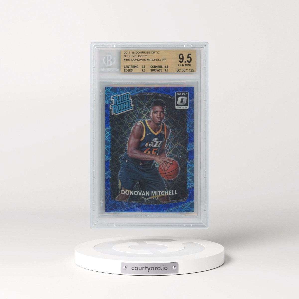 2017 Panini Donruss Optic Donovan Mitchell - Blue Velocity #188 BGS 9.5