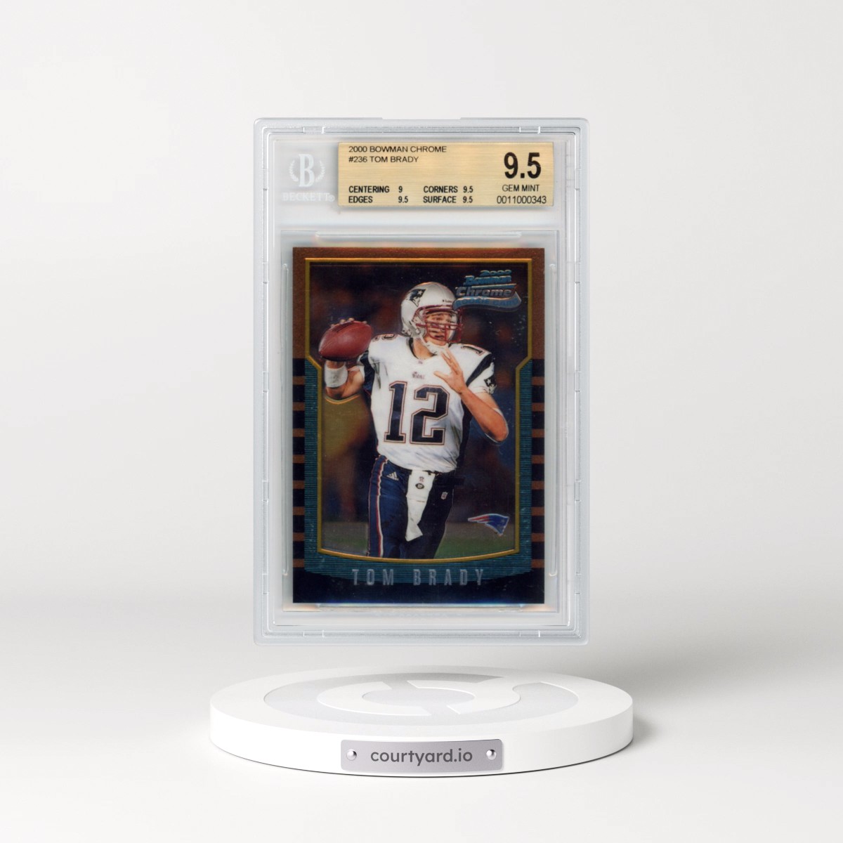 2000 Bowman Chrome #236 Tom Brady (BGS 9.5 GEM MINT)