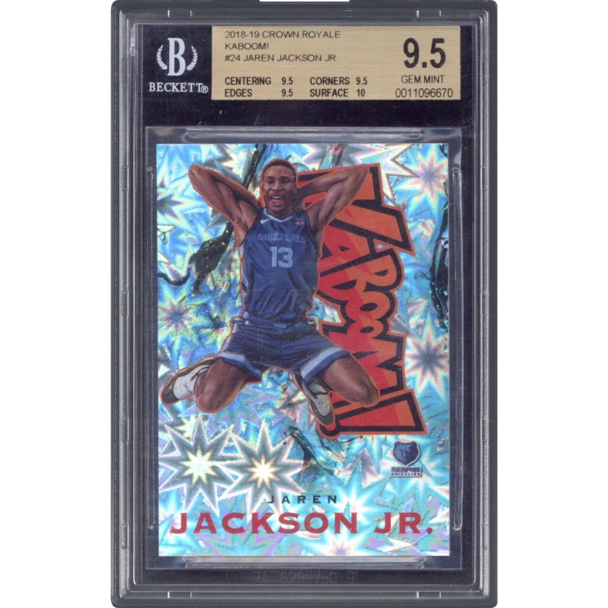 2018 Panini Crown Royale Kaboom! #24 Jaren Jackson (BGS 9.5 GEM MINT)
