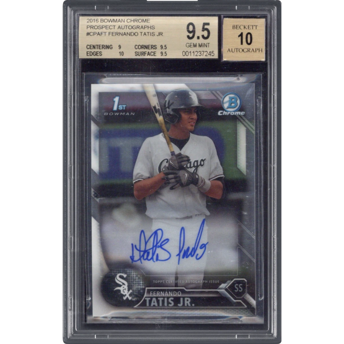 2016 Bowman Chrome Prospects Autographs #FT Fernando Tatis Jr. (BGS 9.5 GEM MINT)