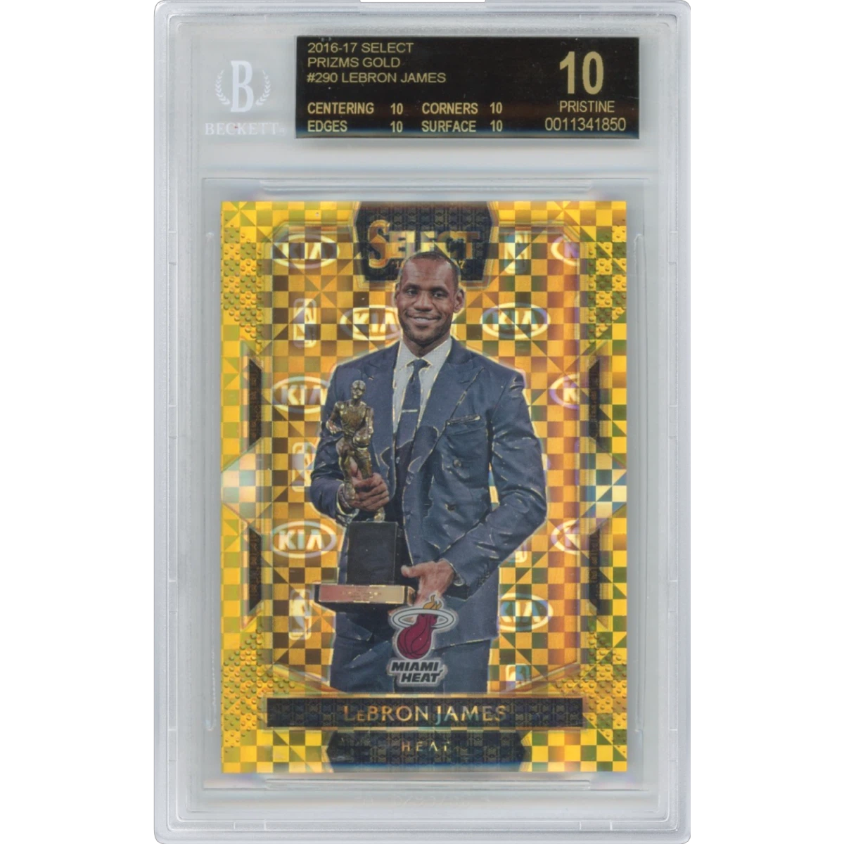 2016 Panini Select #290 LeBron James - Gold Prizm, BGS 10
