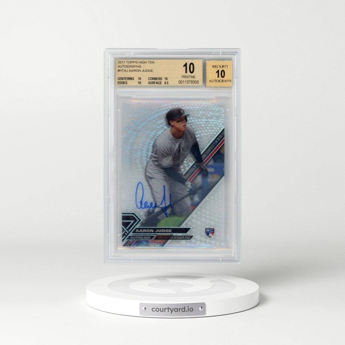 2017 Topps High Tek Autographs #HTAJ Aaron Judge (BGS 10 PRISTINE)