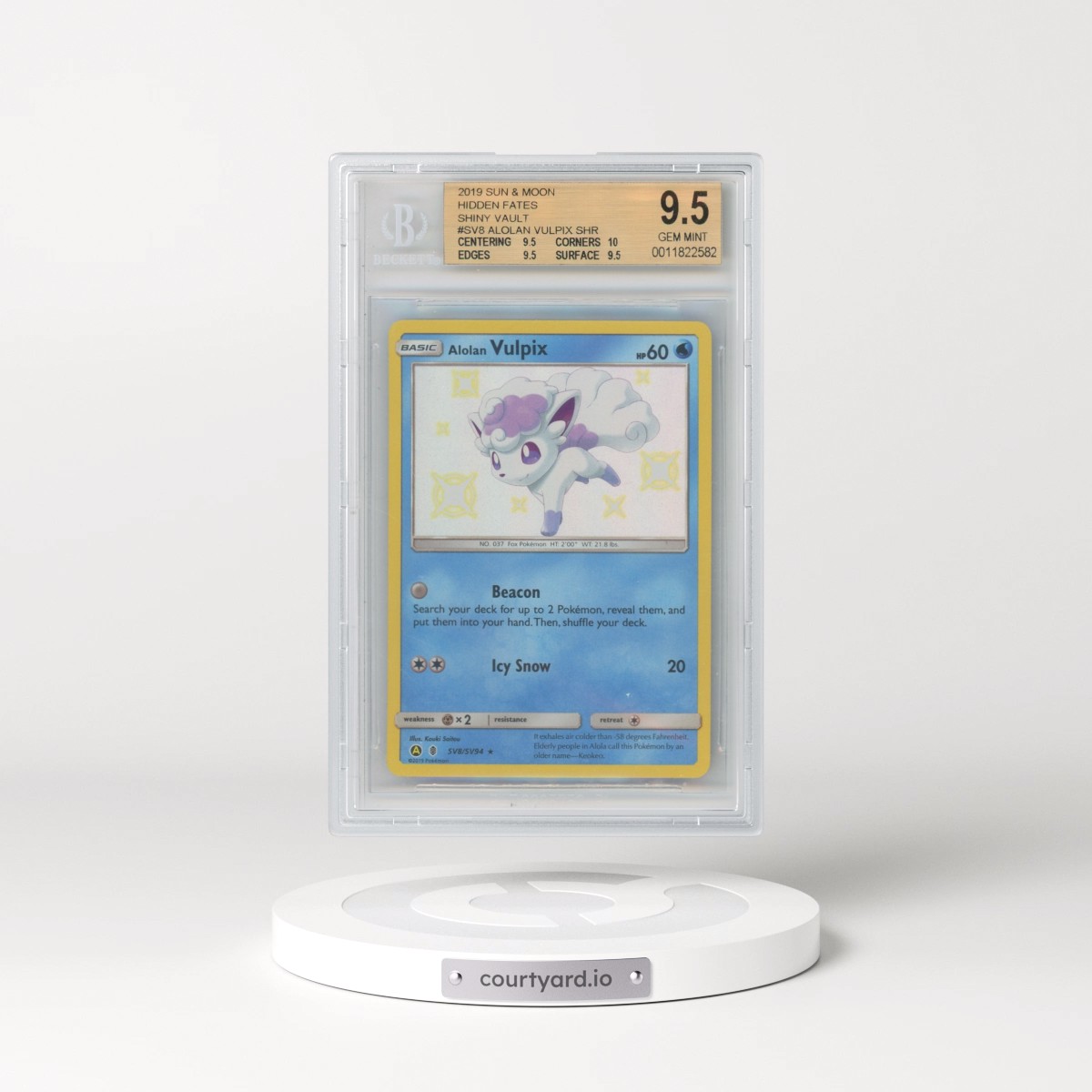 2019 Hidden Fates #SV8 Alolan Vulpix - Holo (BGS 9.5 GEM MINT)