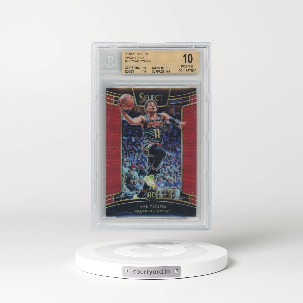 2018 Panini Select #45 Trae Young - Red Prizm (BGS 10 PRISTINE)
