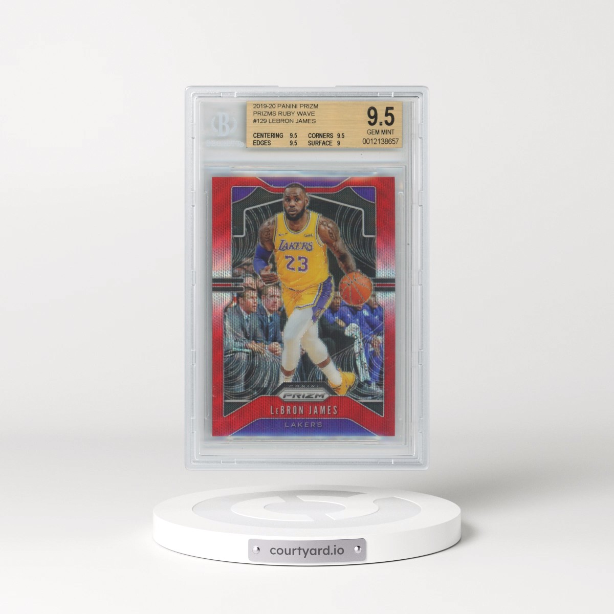 2019 Panini Prizm #129 LeBron James - Ruby Wave (BGS 9.5 GEM MINT)