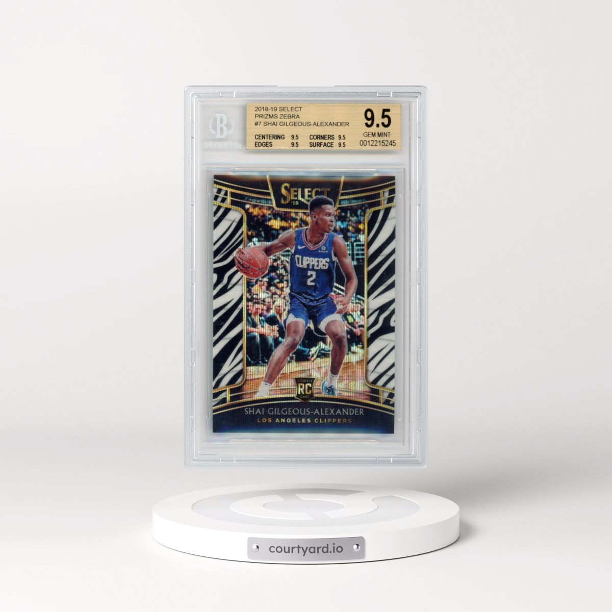2018 Panini Select #7 Shai Gilgeous-Alexander - Zebra Prizm (BGS 9.5 GEM MINT)