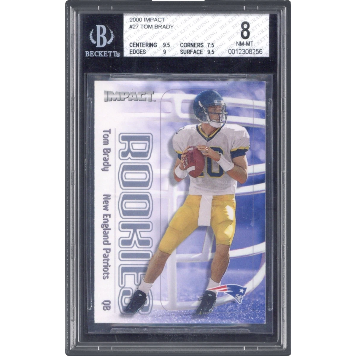 2000 Skybox Impact #27 Tom Brady (BGS 8 NM-MT)