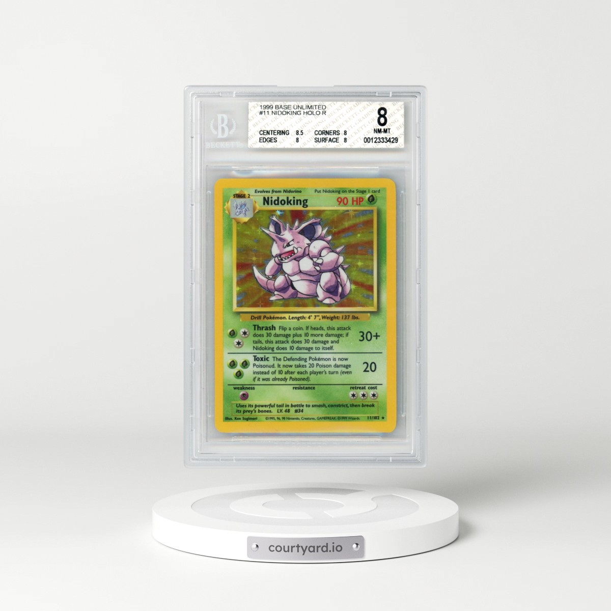 1999 Base Set #11 Nidoking - Holo (BGS 8 NM-MT)