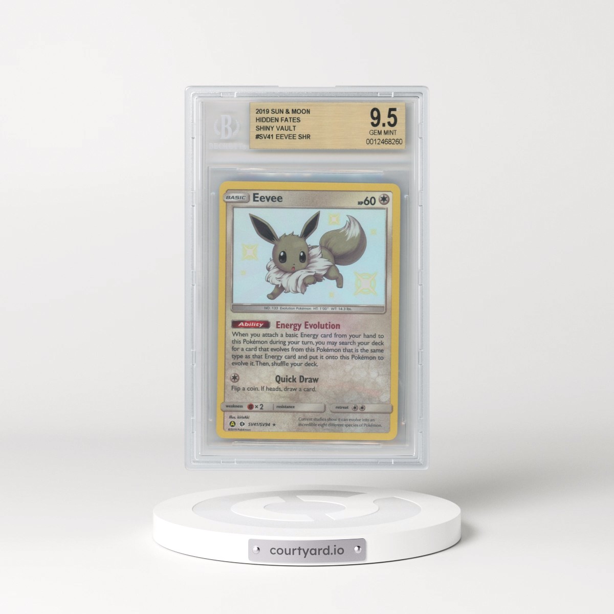 2019 Hidden Fates Eevee - Shiny Vault Holo #SV41 BGS 9.5