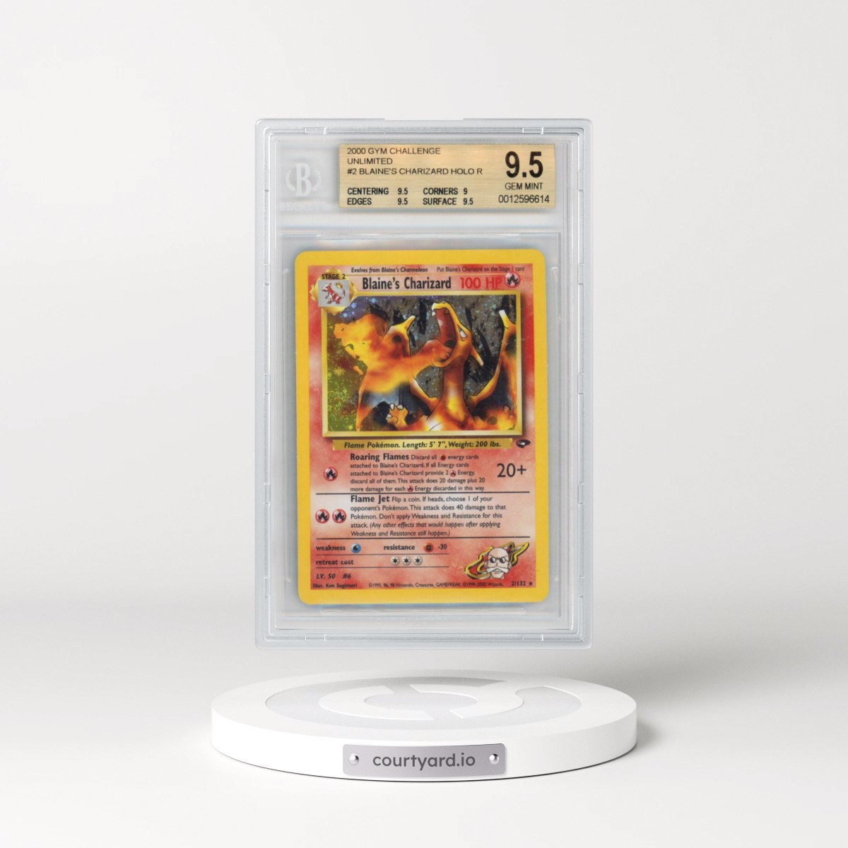 2000 Gym Challenge #2 Blaine's Charizard - Error Fighting Symbol Holo (BGS 9.5 GEM MINT)
