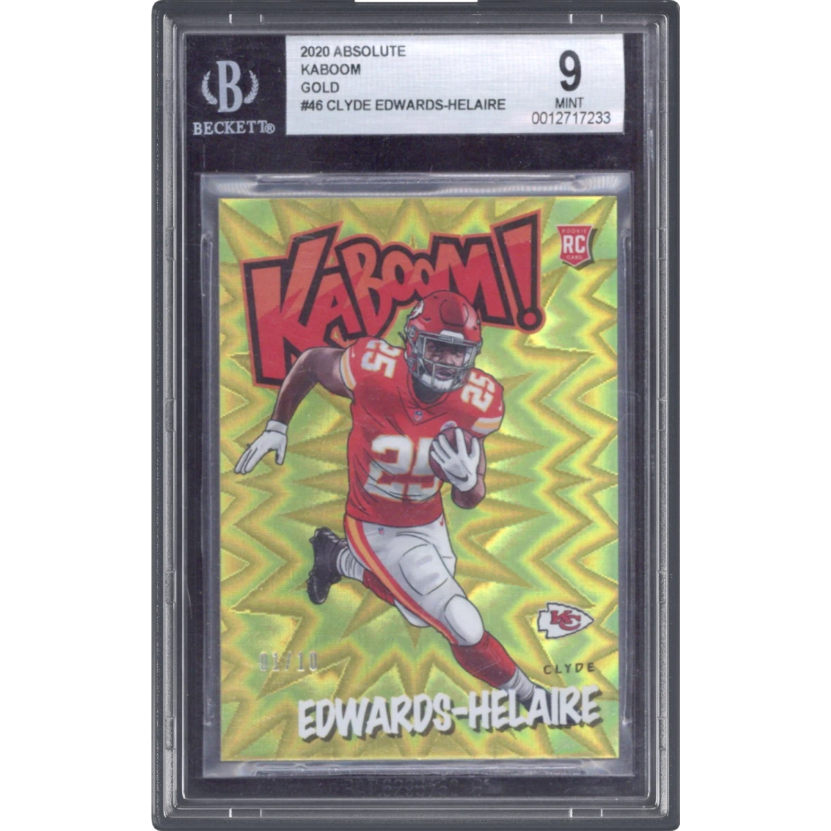 2020 Panini Absolute Kaboom! #KCE2 Clyde Edwards-Helaire - Gold (BGS 9 MINT)