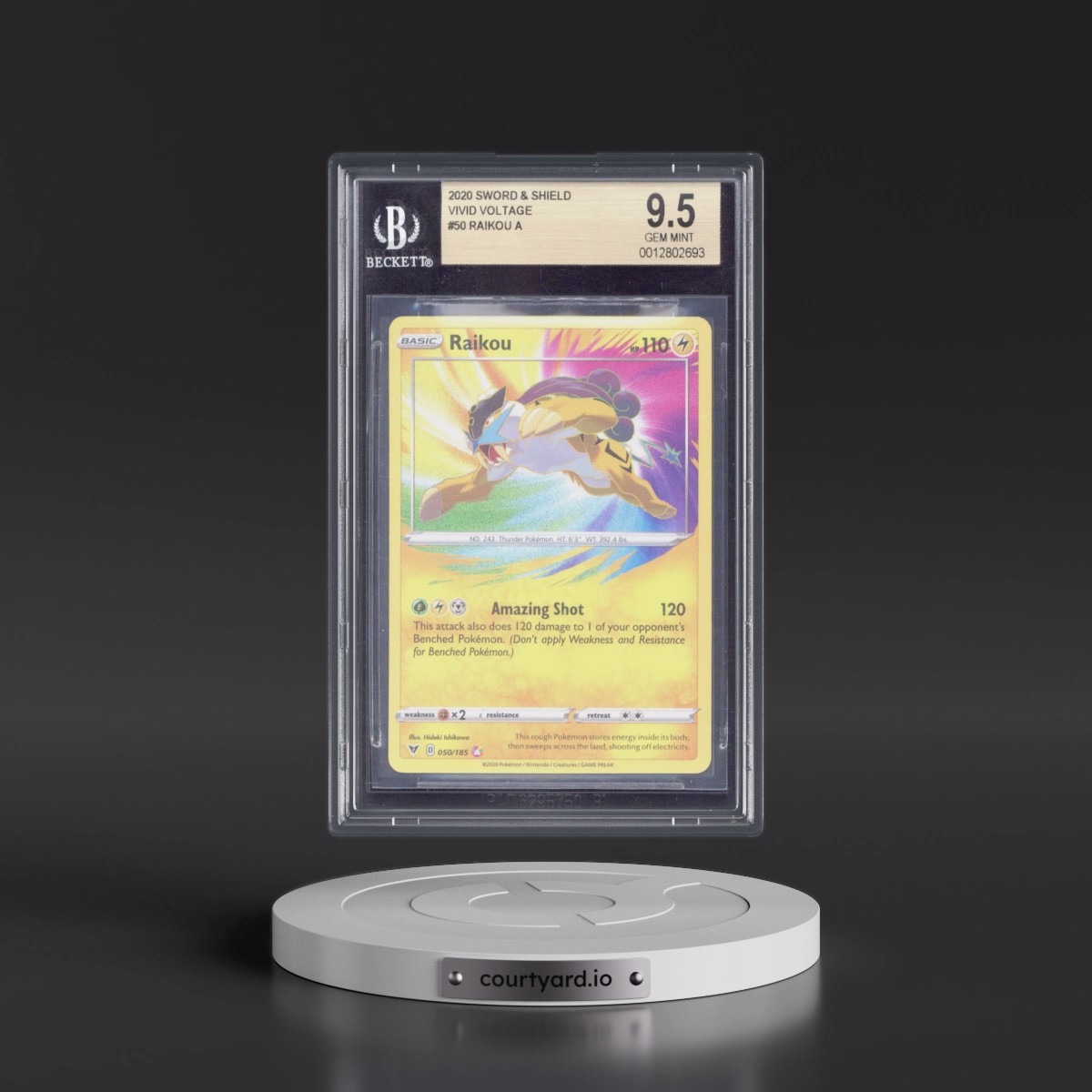 2020 Vivid Voltage #050 Raikou - Amazing Rare Holo (BGS 9.5 GEM MINT)