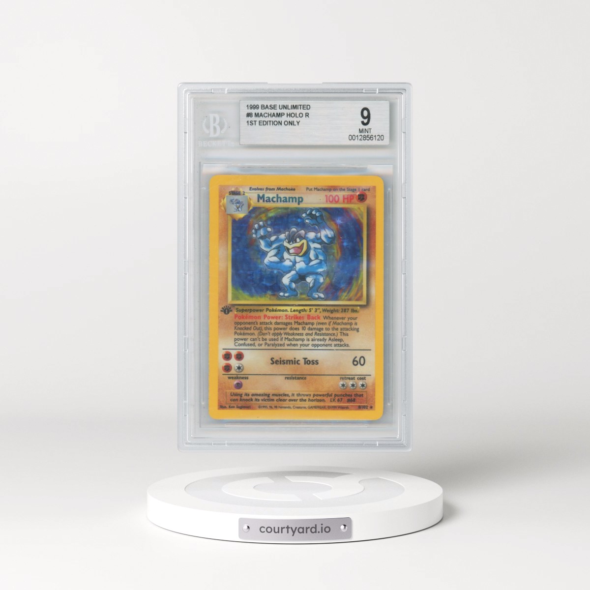 1999 Pokémon Base #8 Machamp - Holo 1st Edition (BGS 9 MINT)