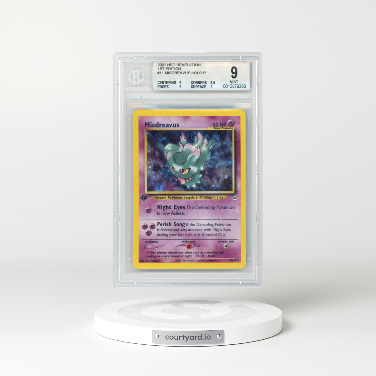 2001 Pokémon Neo Revelation #11 Misdreavus - 1st Edition Holo (BGS 9 MINT)