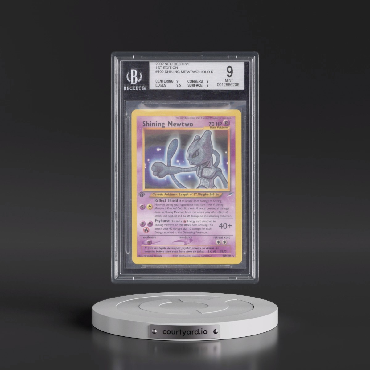 2002 Neo Destiny Shining Mewtwo - 1st Edition Holo #109 BGS 9