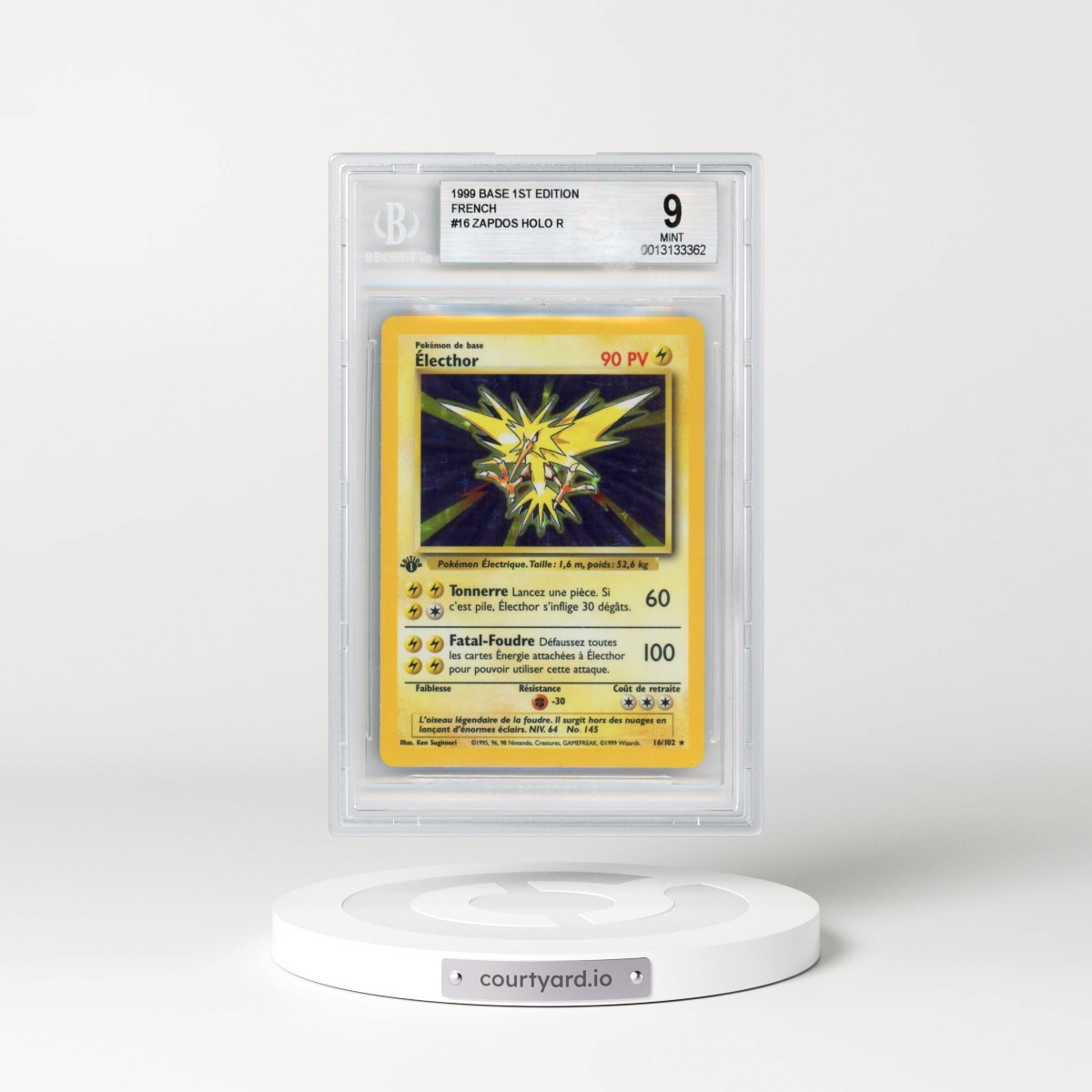 1999 Pokémon Base #16 Zapdos - 1st Edition Holo (BGS 9 MINT)