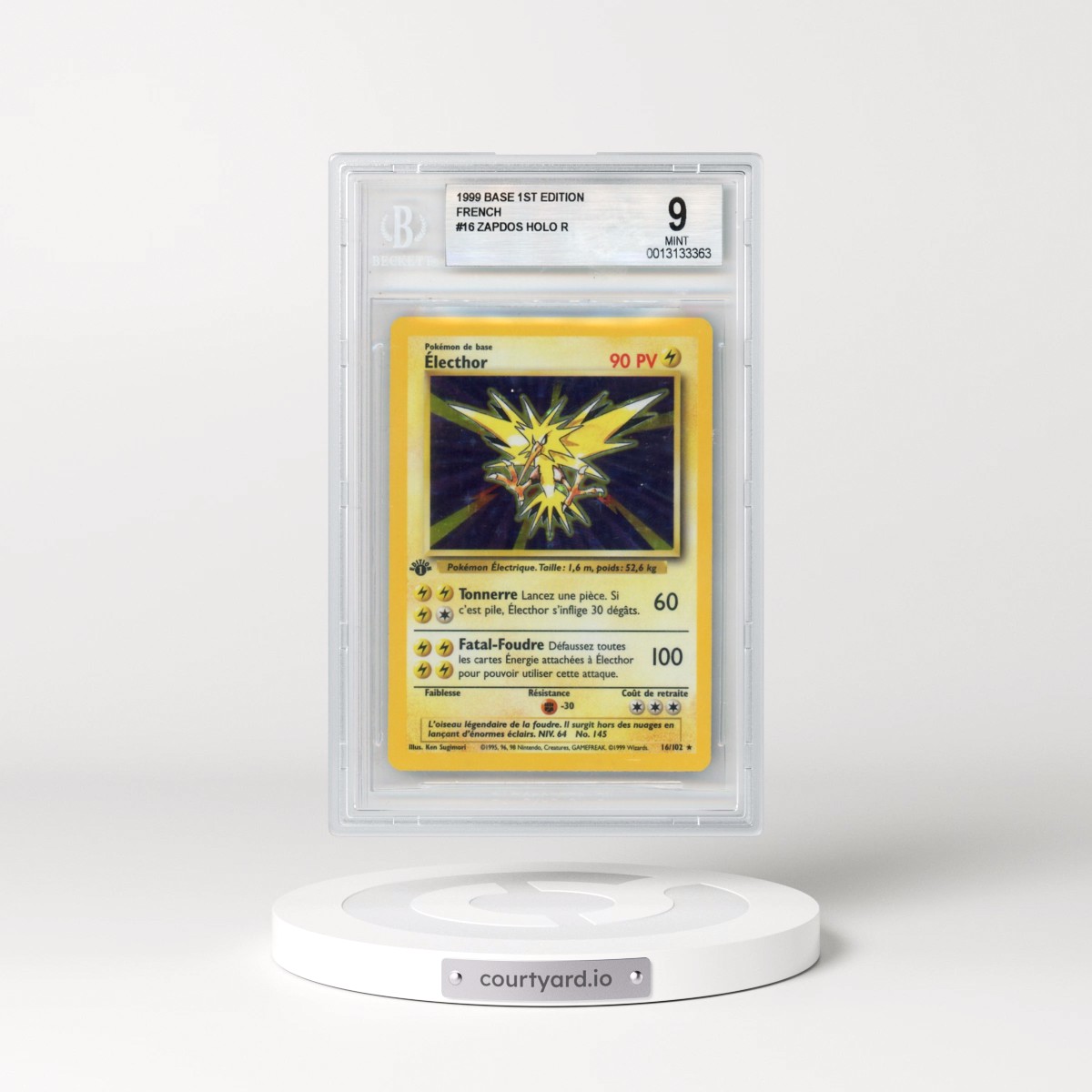 1999 Pokémon Base #16 Zapdos - 1st Edition Holo (BGS 9 MINT)
