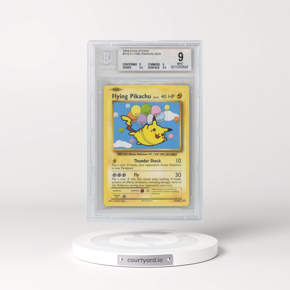 2016 Evolutions #110 Flying Pikachu - Secret Rare (BGS 9 MINT)