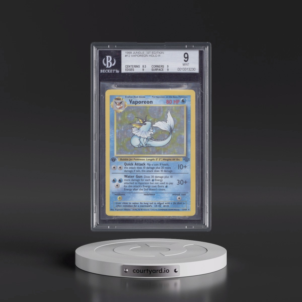 1999 Jungle #12 Vaporeon - 1st Edition Holo (BGS 9 MINT)