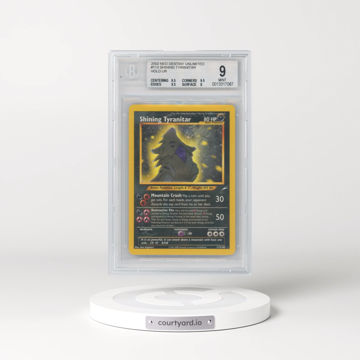 2002 Neo Destiny #113 Shining Tyranitar - Holo (BGS 9 MINT)