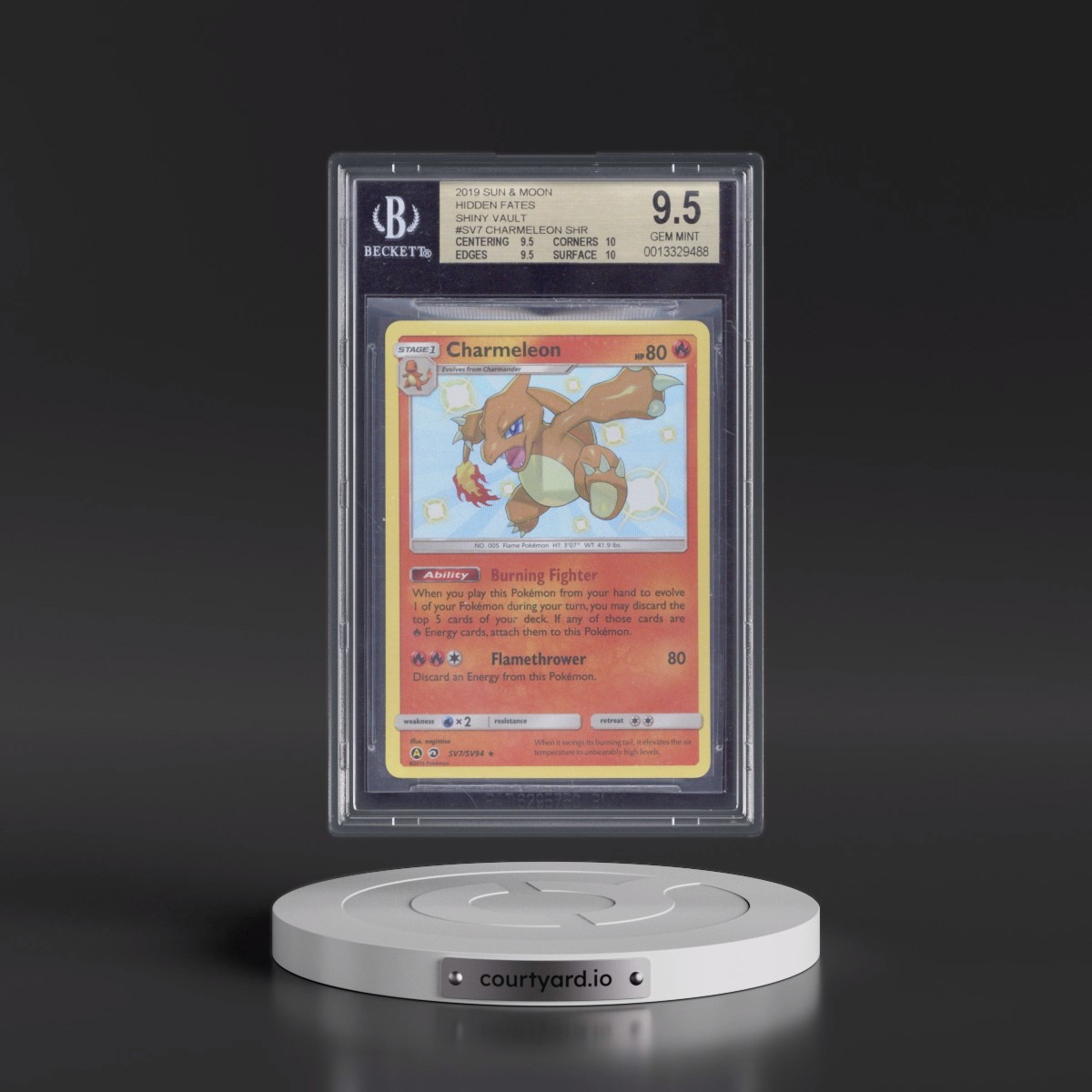 2019 Hidden Fates #SV7 Charmeleon - Shiny Vault Holo (BGS 9.5 GEM MINT)