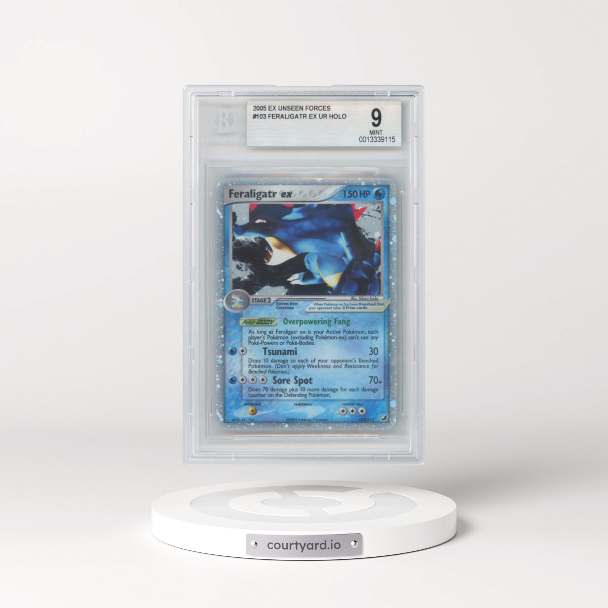 2005 Pokémon EX Unseen Forces #103 Feraligatr ex HOLO (BGS 9 MINT)