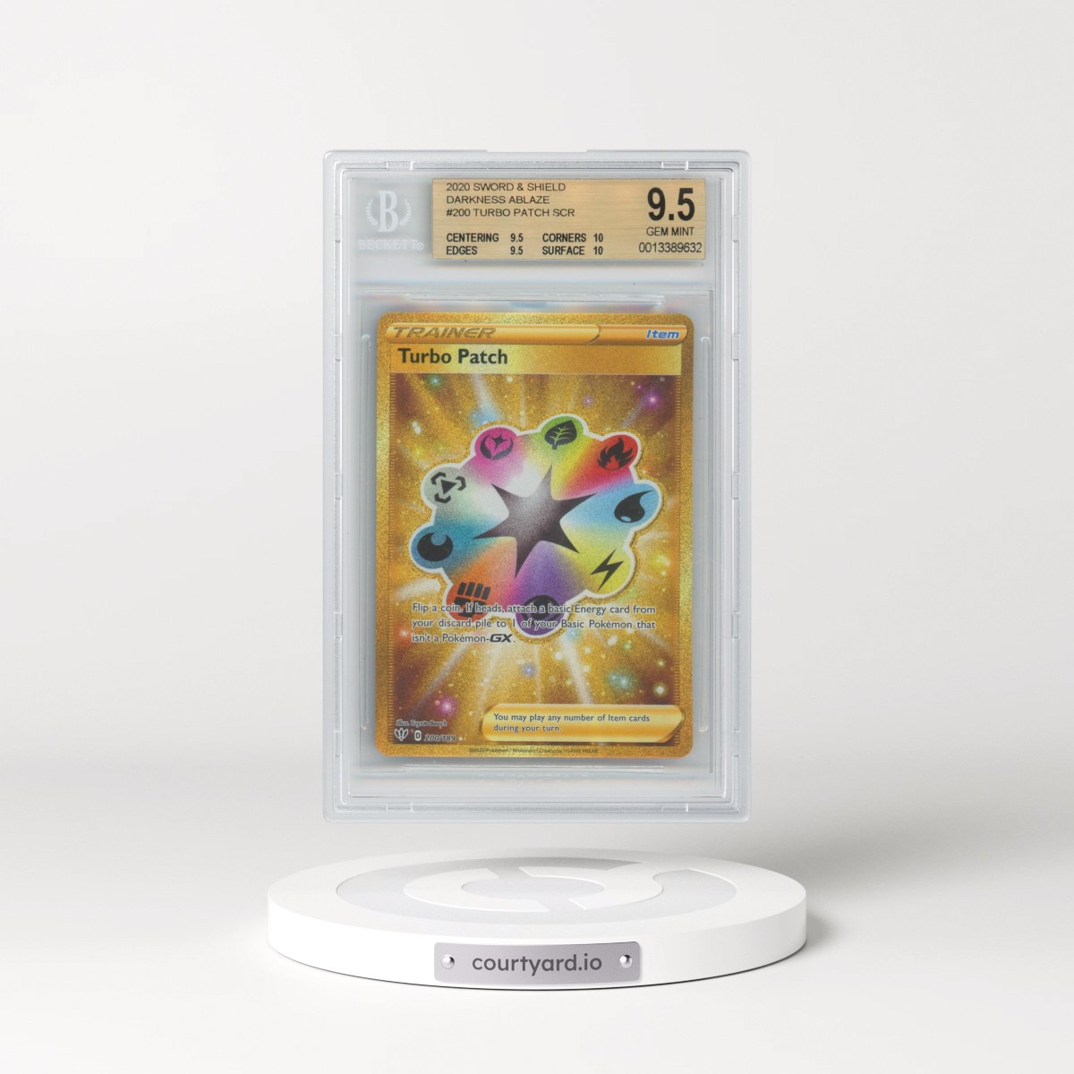 2020 Darkness Ablaze #200 Turbo Patch - Secret (BGS 9.5 GEM MINT)