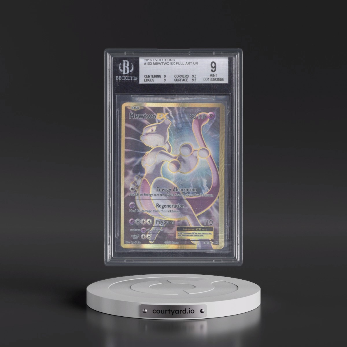 2016 Evolutions Mewtwo EX - Ultra Rare Holo #103 BGS 9